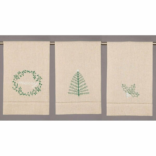 Tarifa 14 x 22 in. Merry Tree Holly GT 3 Design Kitchen Towel, 6PK TA3120599